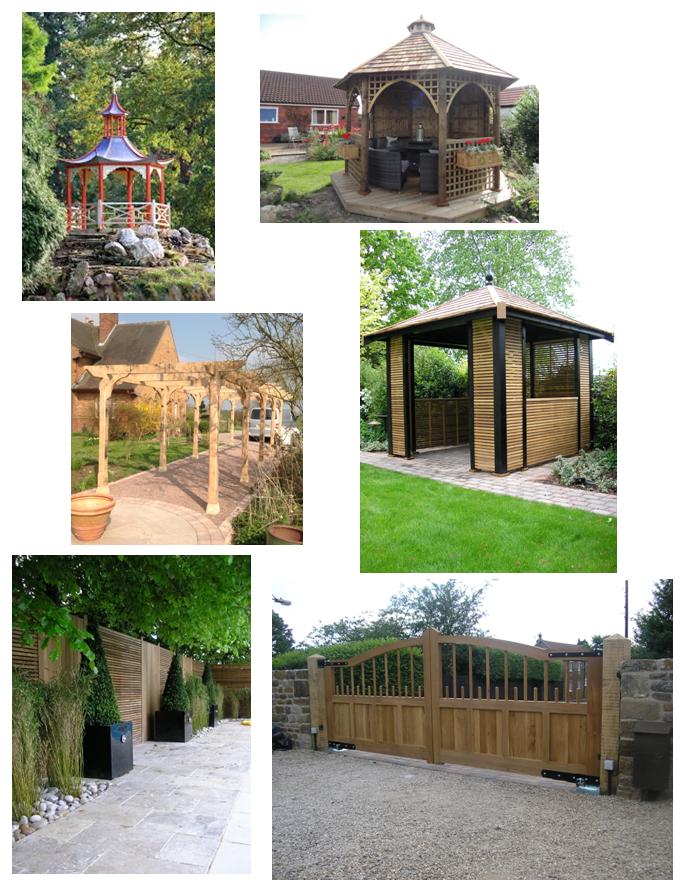 Bespoke timber projects by Martin’s Farm: pagoda, gazebos, pergola, gates and fencing